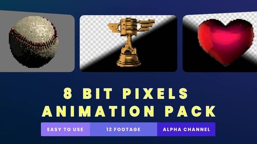 Essential 8-Bit Pixelated Animation Alpha Channel