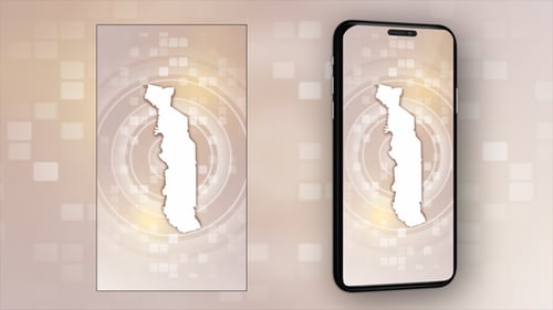 Digital Country Map Outline Reveal Animation