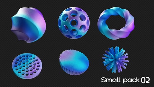 Abstract 3D Loop Animation Pack – 6 Digital Elements part 2