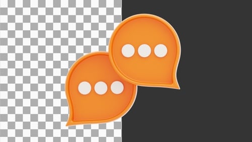 3D Animation of Comment Chat Bubbles | Alpha Channel