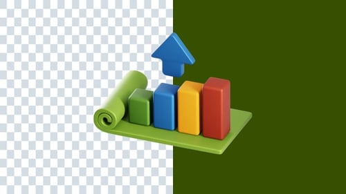 Growth Chart 3D Animations | Alpha Channel