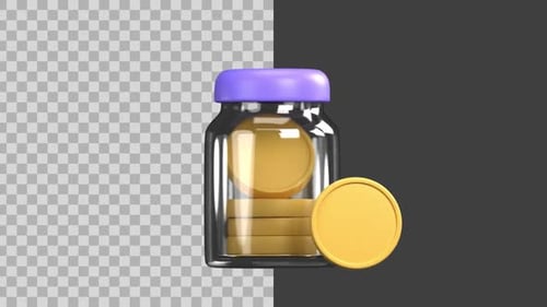 Animiertes 3D-Icon zum Sparen von Investitionen