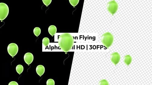 Green Balloon Flying Alpha
