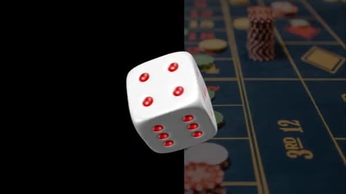 Animated 3D Dice Roll for Gaming and Chance Concepts