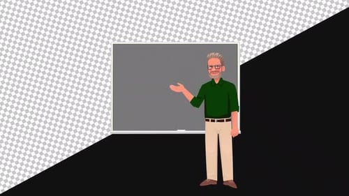 2D Animated Teacher | Alpha Channel