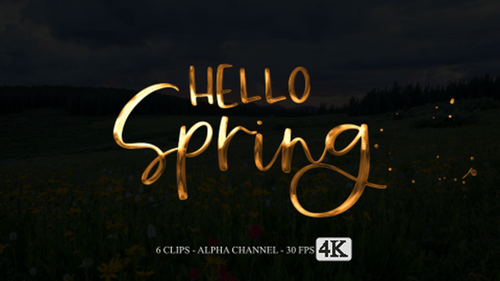 Hello Spring Animation Text