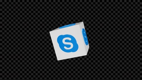 3D Spinning White Cube with Brand Logo Animation