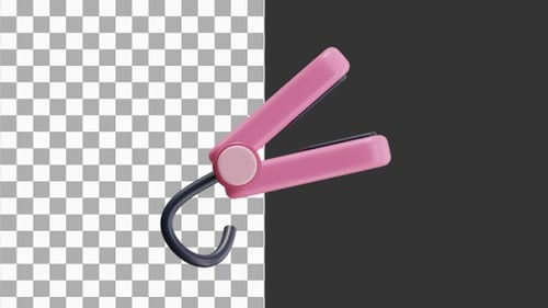 3D-Animation eines minimalistischen Haarglätters im mattschwarzen Design | Alpha Channel