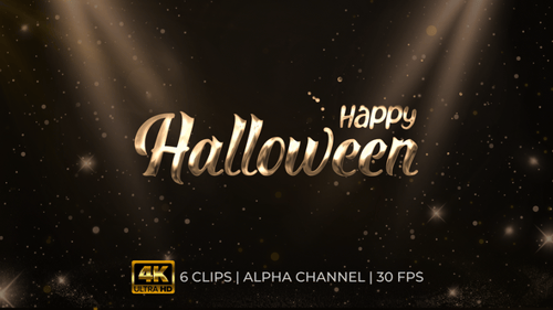 Happy Halloween Fluid Metallic Text Animation Pack