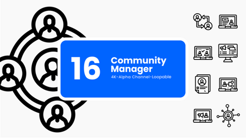 Animated Social Icons – Community Management & Communication Tools (4K Motion Graphics)
