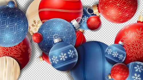 Festive Christmas Ornaments Scattering Background Animation
