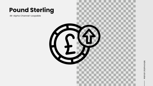 Minimalist Pound Sterling Growth Icon Animation