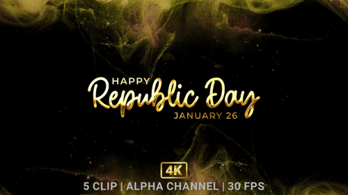 Happy Republic Day Text Animation