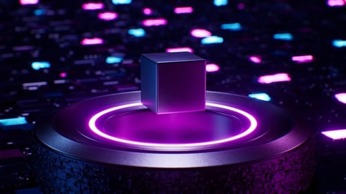 Futuristic Sci Fi Cube Superconductor