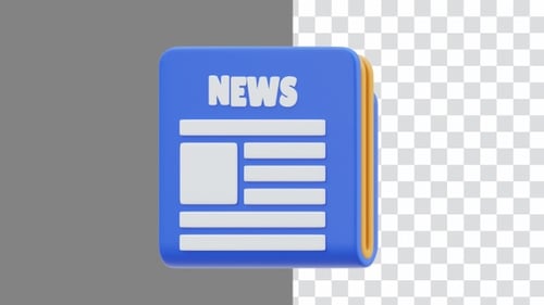 3D Animation of News Features Comprehensive Coverage | Alpha Channel