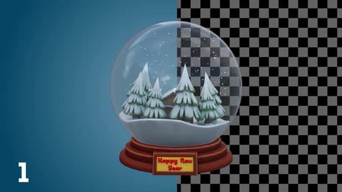 Animated Winter Snow Globe with Happy New Year Message