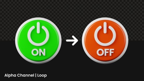 3D On Off Button Animation | Alpha Loop