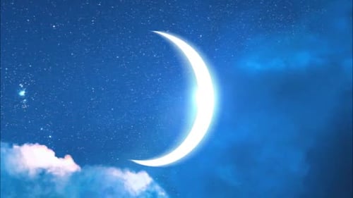 Glowing Crescent Moon Animation for Islamic Celebrations