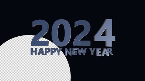 Happy New Year 2024 Modern Text Reveal Animation