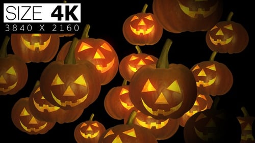 Seamlessly Looping Animated Halloween Jack-o'-Lanterns