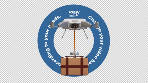 3D Animation Drone Take Package - Transparent Background Loop