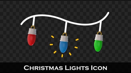 Festive Animated Christmas Lights Blinking String