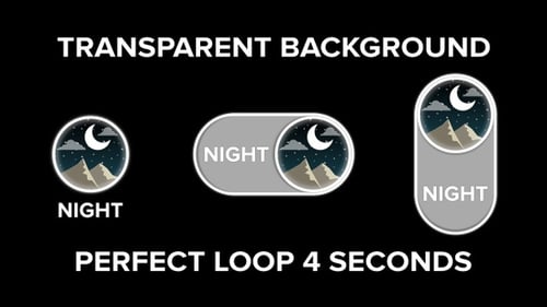 Tag-Nacht-Schalter (Alpha-Kanal), 3 Versionen, perfekter Loop, 4 Sekunden