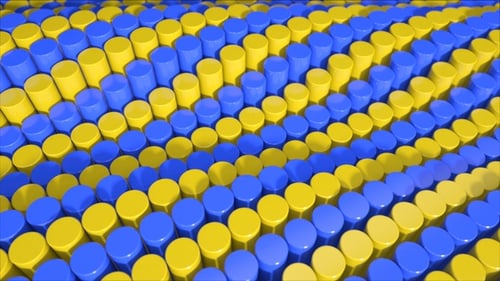 Abstract 3D Cylinders Wave Pattern Seamless Loop