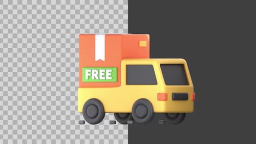 Animiertes 3D-Icon für kostenlose Lieferung