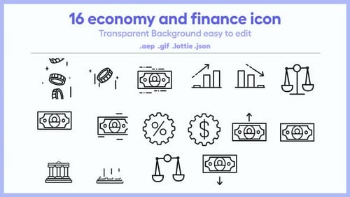 16 simple outline Financial And Economy Icon
