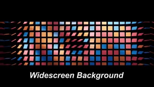 Abstract Waving Grid of Colorful 3D Tiles Background