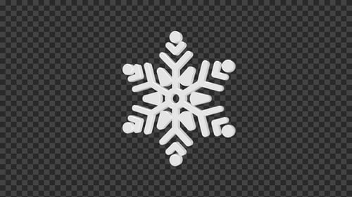 Animated White 3D Snowflake Rotation for Winter Holiday Projects