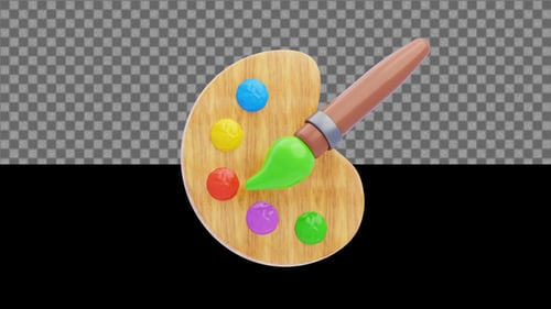 3D Back to School Palette Color Animation | Alpha Loop
