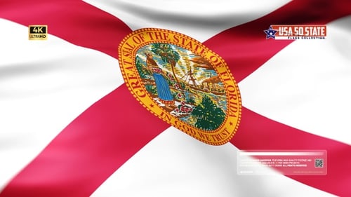 Florida State Flag Realistic Waving Animation