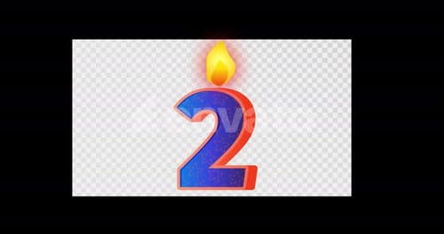 Number Two Birthday Candle Alpha