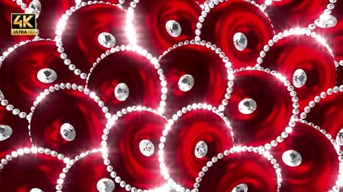 Red Circles With Diamonds 4K