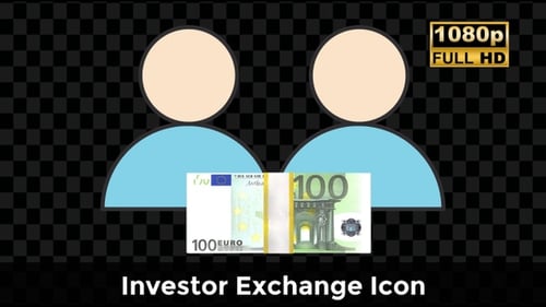 People Icons and Euro Money Transaction Animation