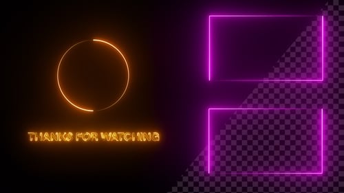 Écran final Youtube Neon Frame Pink V16