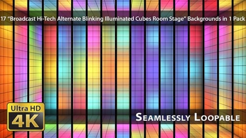 Broadcast Hi-Tech Alternate Blinking Illuminated Cubes Room Stage - Pack 02