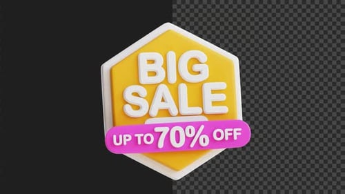 Animated 3D Sale Badge for Discount Promotions