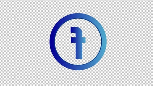 Animated 3D Facebook Logo Icon Rotation