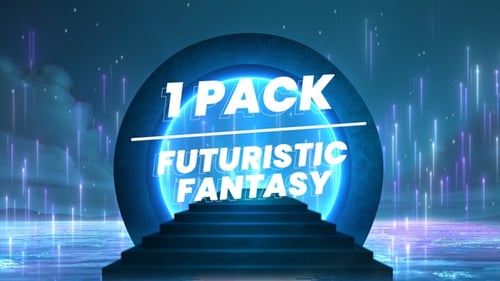 Futuristic Glowing Portal with Steps and Cosmic Light Rays