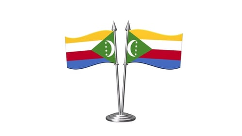 Alpha mit gekreuzter Flagge der Komoren