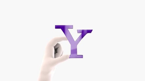 3D Hand Pinches Letter Y Logo Reveal Animation