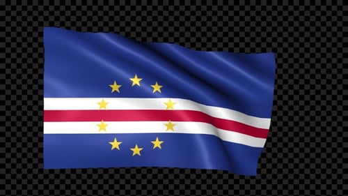 Waving Flag of Cape Verde Animation with Alpha Channel
