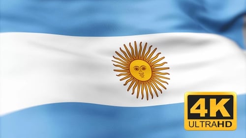 Waving Argentina Flag Seamless Loop Background