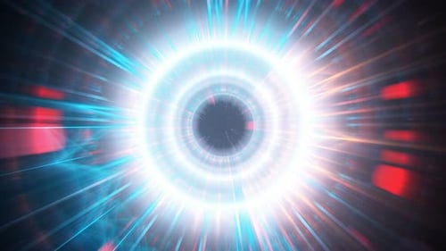 Circular technology HUD. 3D render seamless loop animation