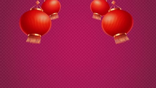 Animated Red Chinese Lanterns Festival Background Loop