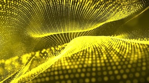 Particle Wave Flow Background Yellow Loop V5