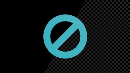 Animated 3D Prohibition Sign Icon